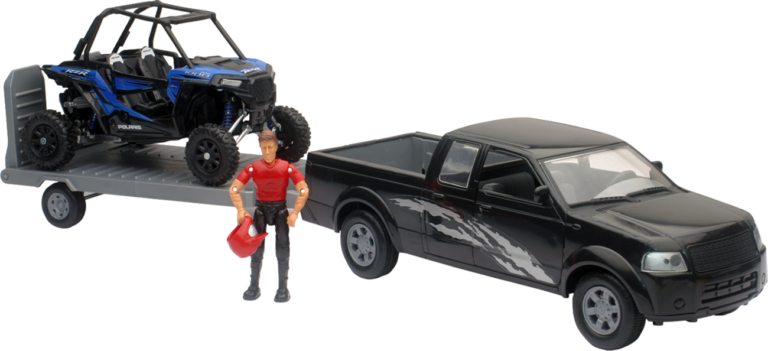 NEW RAY TOYS - Pick Up Truck w/ Polaris RZR XP1000 - 1:18 Scale - Black/Blue