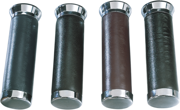 PARTS UNLIMITED - Leather-Covered Grips - Black