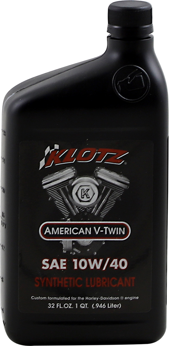 KLOTZ OIL - V-Twin Synthetic Engine Oil - 10W-40 - 1 U.S. quart
