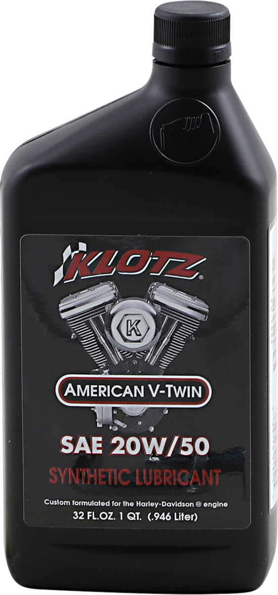 KLOTZ OIL - V-Twin Synthetic Engine Oil - 20W-50 - 1 U.S. quart
