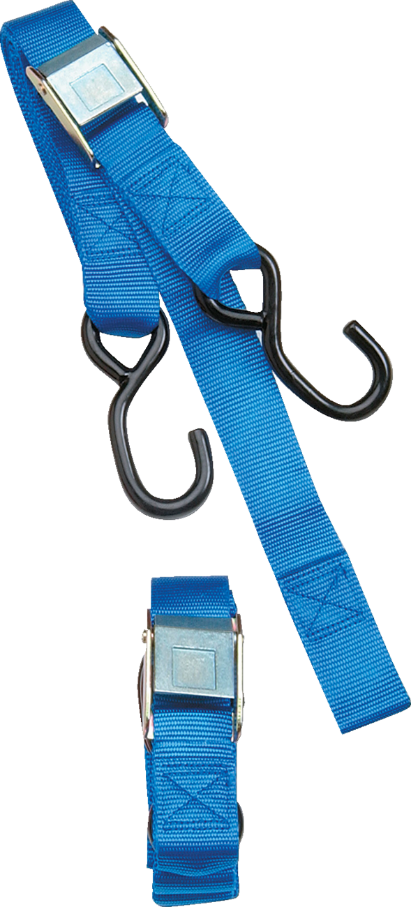 PARTS UNLIMITED - Heavy-Duty Cam Buckle Tie-Downs - 1-1/2" x 6' - Blue