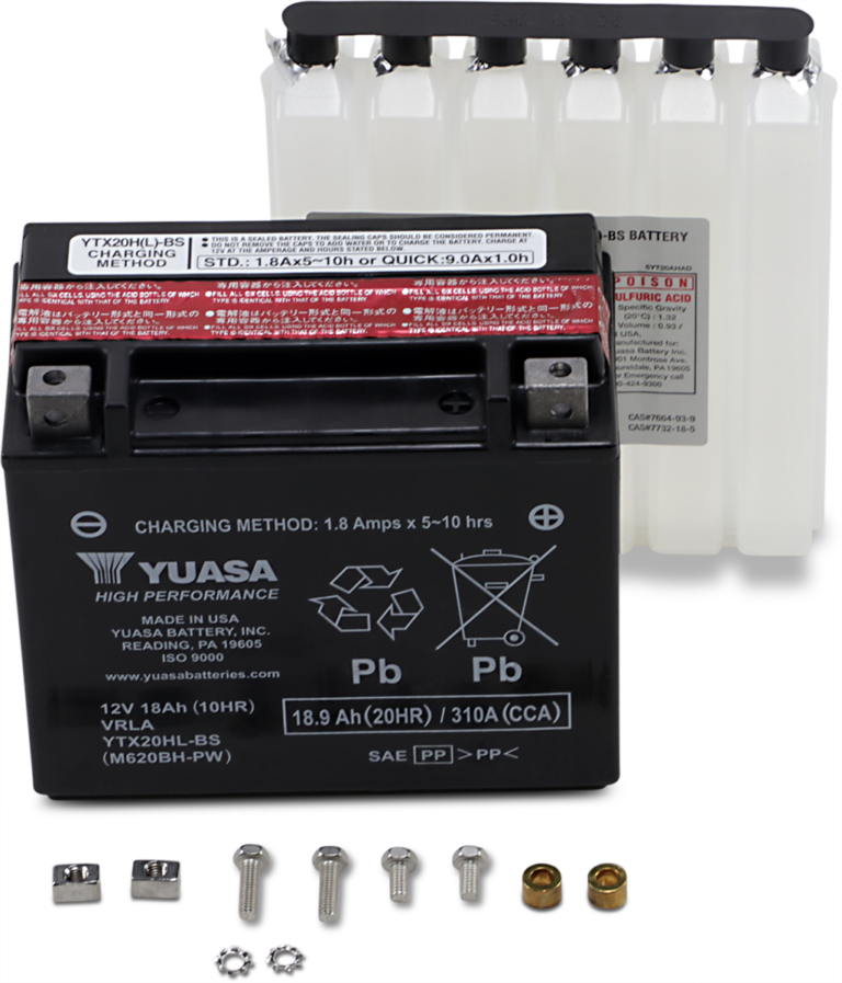 YUASA - AGM Battery - YTX20HL-BS-PW .93 L