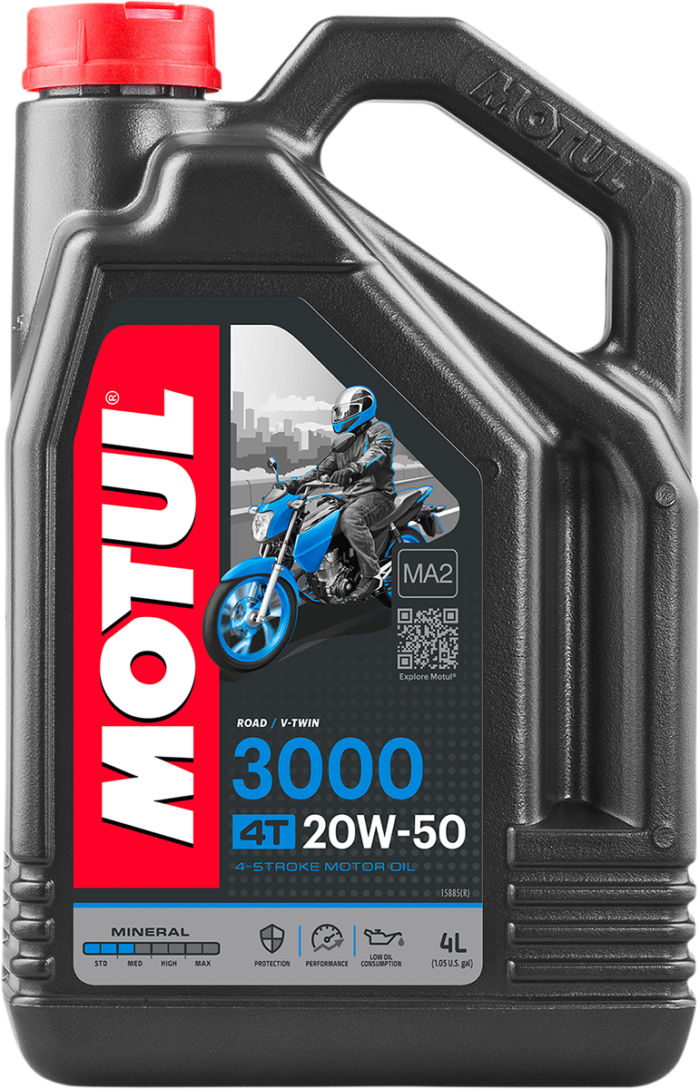 MOTUL - 3000 Mineral 4T Engine Oil - 20W-50 - 1 US gallon